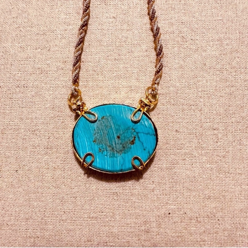 Ethnic | Necklace | Arabic Necklace over Faux Turquoise Stone - Picture 2 of 9